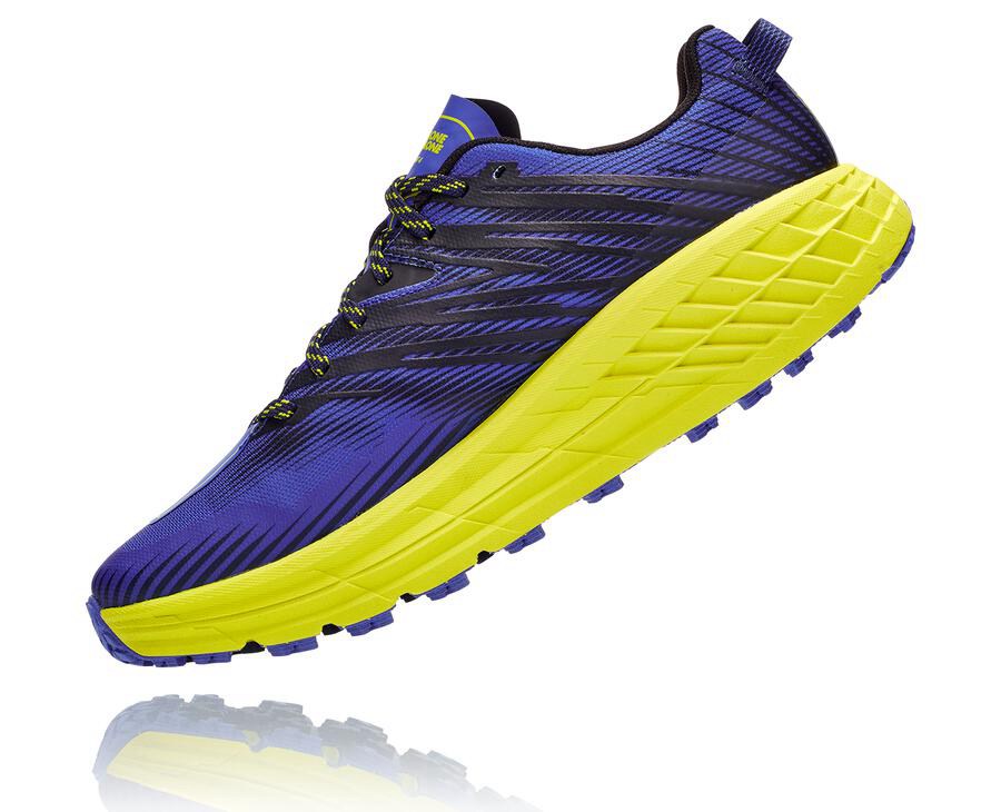 Zapatillas Trail Hoka One One Hombre - Speedgoat 4 - Azules/Verde - HLJ031486